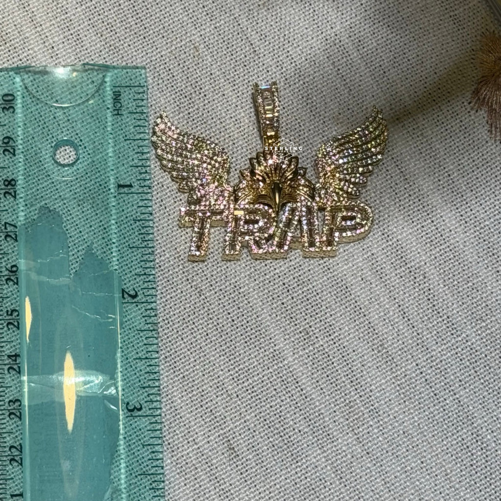 Trap Eagle Iced Pendant