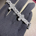 Baguette Cross Infinity 925 Sterling Silver Bracelet 18mm 8"