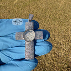 Iced Out Cross with Bubble Beads Creative Bling Pendant
