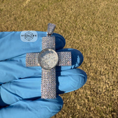 Iced Out Cross with Bubble Beads Creative Bling Pendant