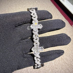 Baguette Cross Infinity 925 Sterling Silver Bracelet 18mm 8"