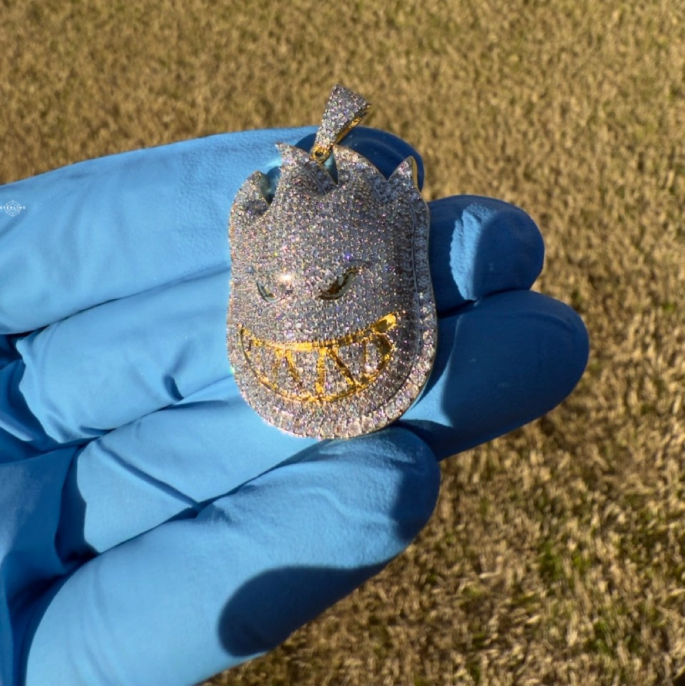 Ghost Gold Character Iced Out Pendant