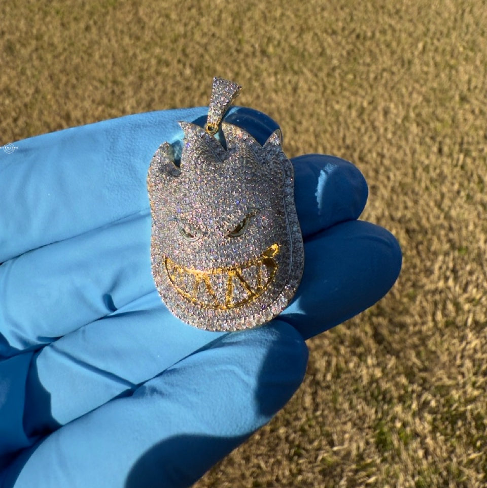 Ghost Gold Character Iced Out Pendant