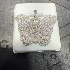 Butterfly Pave Set Moissanite Pendant