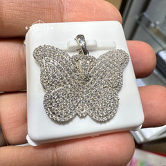 Butterfly Pave Set Moissanite Pendant