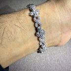 Cross Infinity 10mm 8" 925 Silver Iced CZ Bracelet
