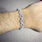Infinity Iced CZ 11mm 8" 925 Sterling Silver Bracelet