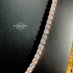 Rose Gold Moissanite Tennis Chain 4mm 22"