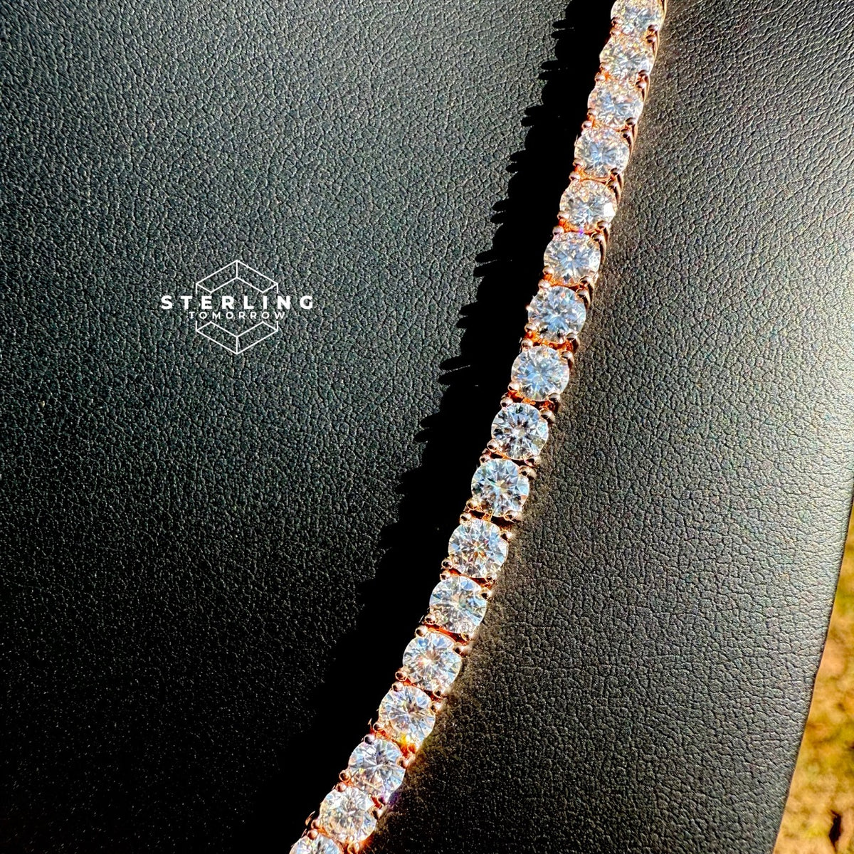 Rose Gold Moissanite Tennis Chain 4mm 22"
