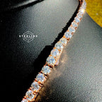 Rose Gold Moissanite Tennis Chain 4mm 22"