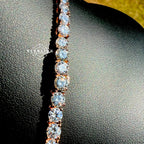Rose Gold Moissanite Tennis Chain 4mm 22"
