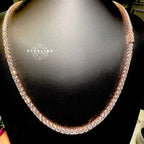 Rose Gold Moissanite Tennis Chain 4mm 22"