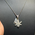 Marijuana Leaf Moissanite 2" Pendant
