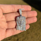 Moissanite Jesus Flower Pendant + Rope Chain