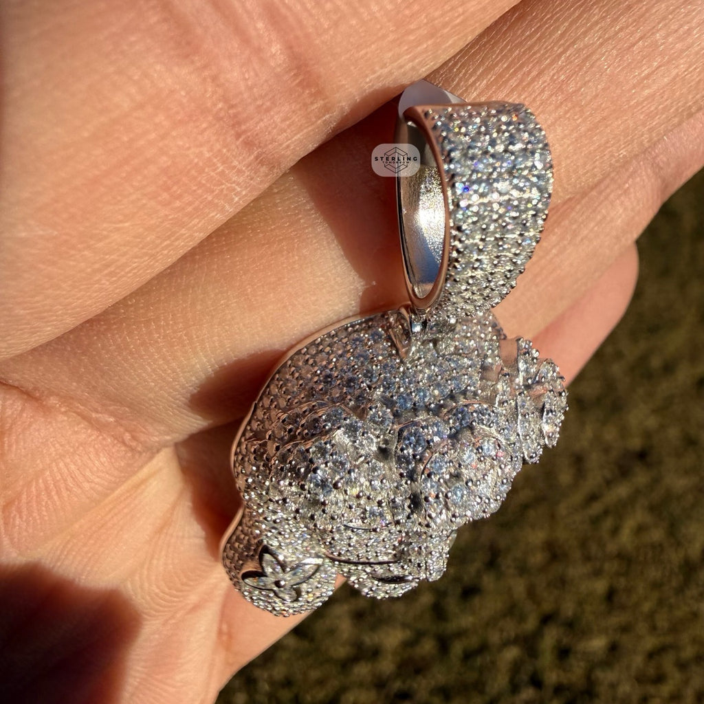 Moissanite Jesus Flower Pendant + Rope Chain