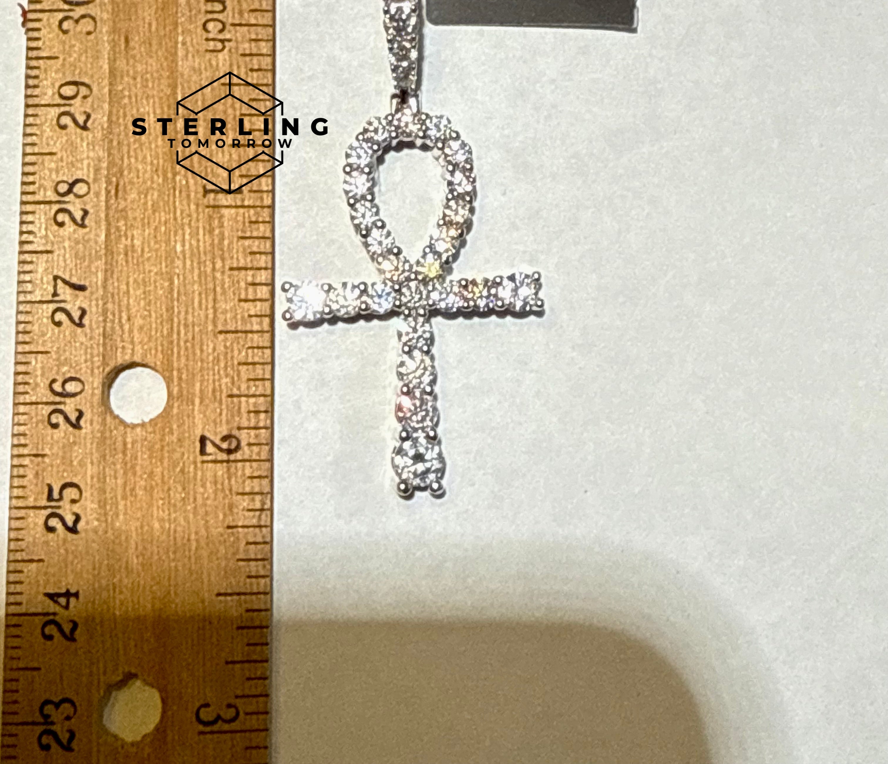 Moissanite Ankh 2" Pendant
