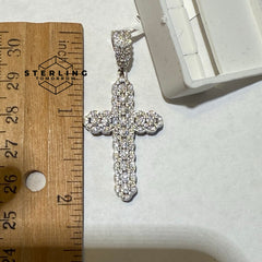 Moissanite Fully Iced Cross 2" Pendant