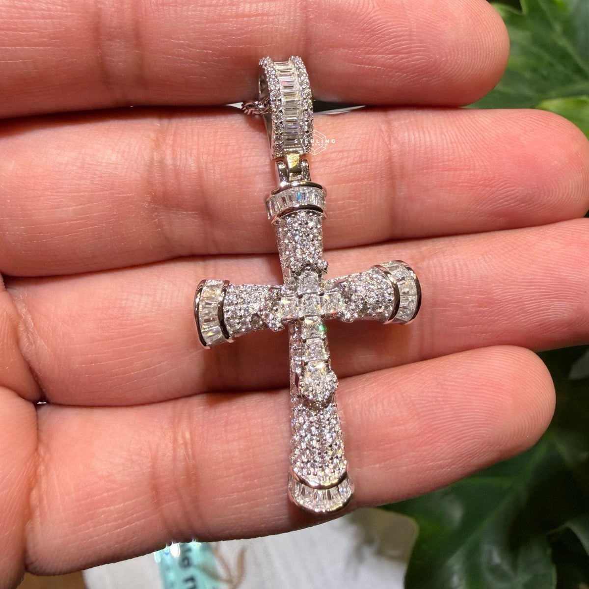 Moissanite Cross Pendant