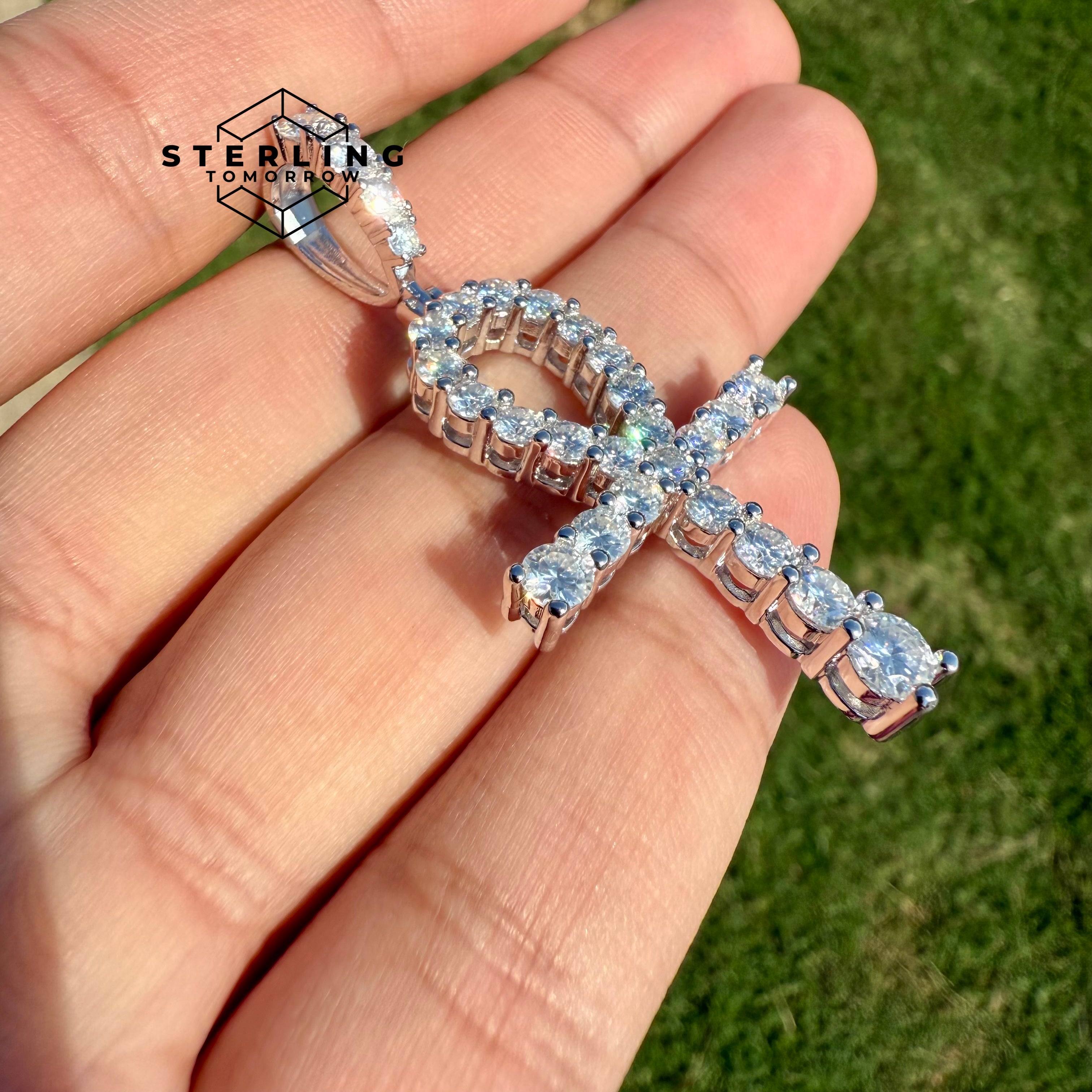 Moissanite Ankh 2" Pendant