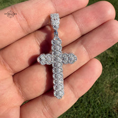 Moissanite Fully Iced Cross 2" Pendant