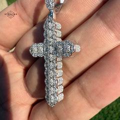 Moissanite Fully Iced Cross 2" Pendant