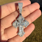 Moissanite Gothic Baguette Cross Pendant