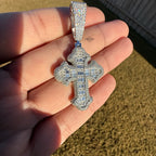 Moissanite Gothic Baguette Cross Pendant