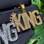 King Stainless Steel Iced Pendant