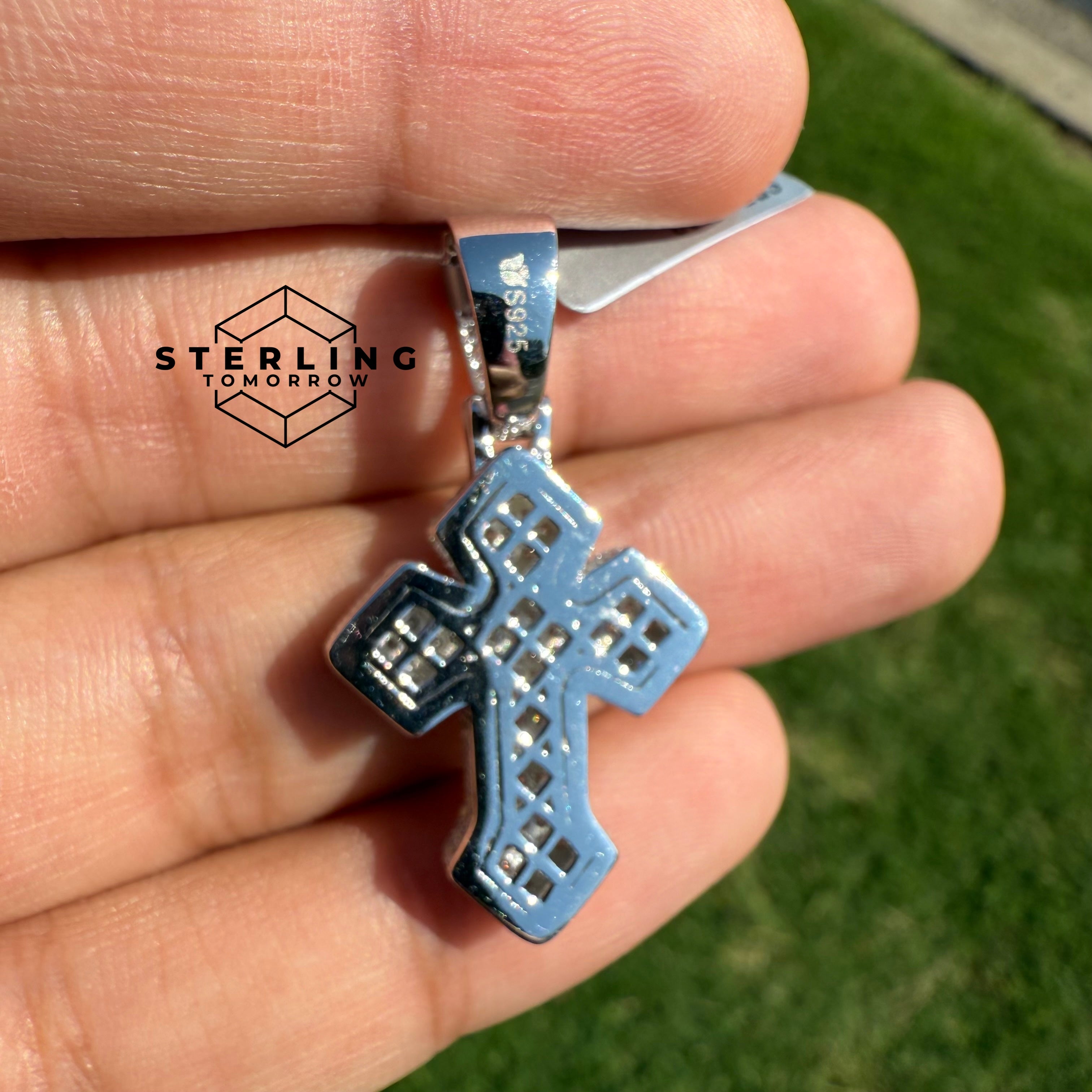 Moissanite Gothic Fully Iced 1.4" Cross Pendant