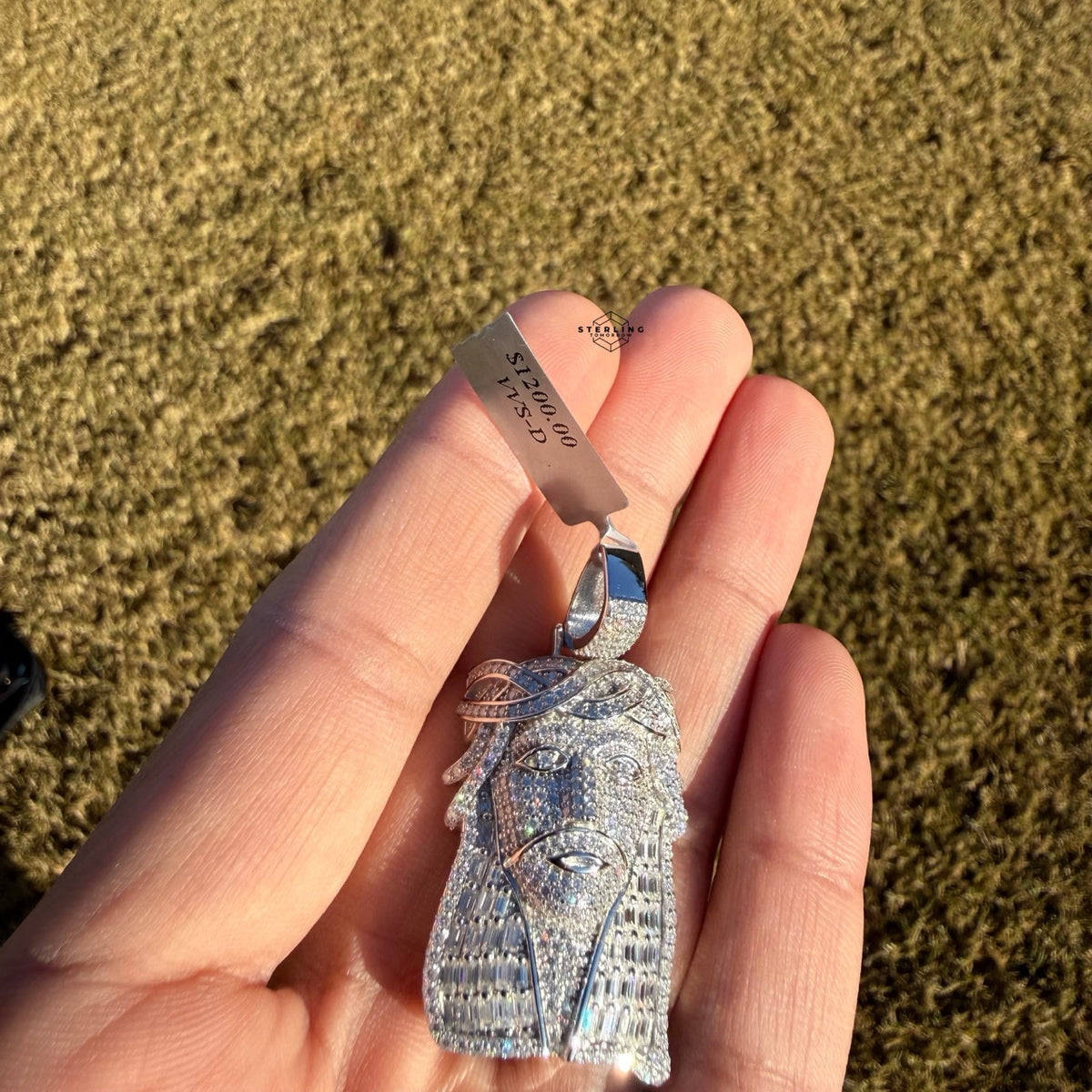 Jesus Baguette Moissanite Pendant