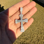 Moissanite MultiCut Cross Pendant + Rope Chain