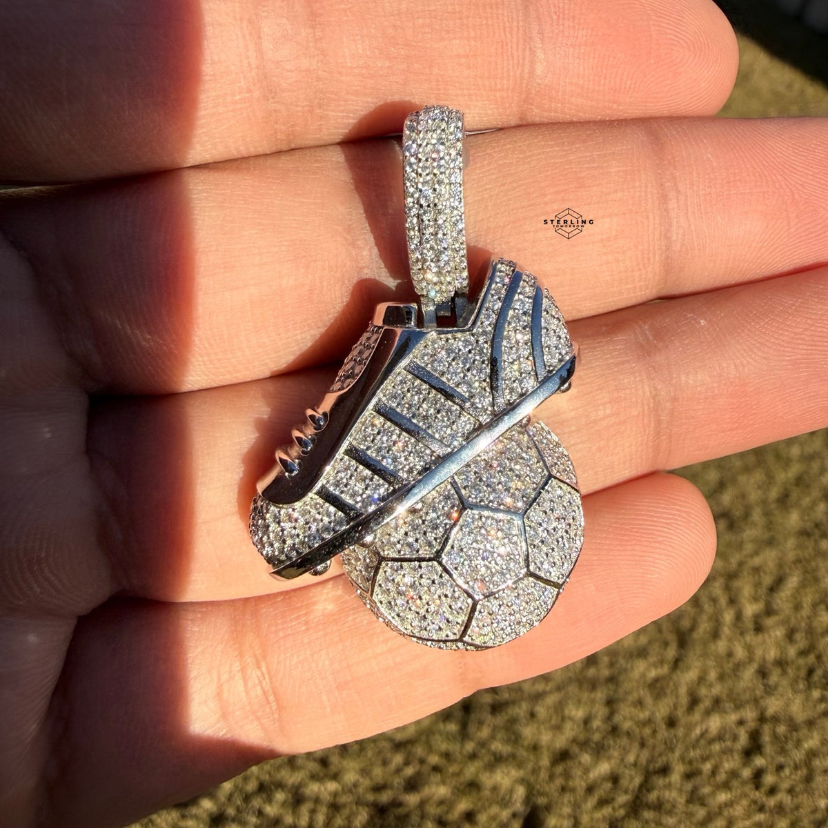 Moissanite Futbol Soccer Pendant