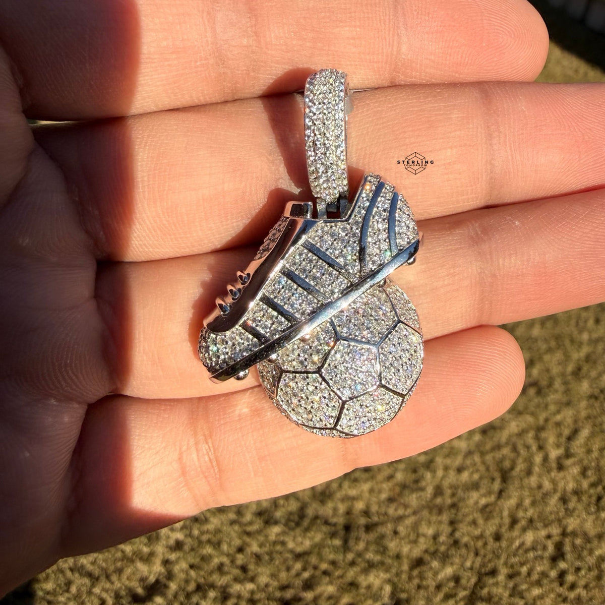 Moissanite Futbol Soccer Pendant