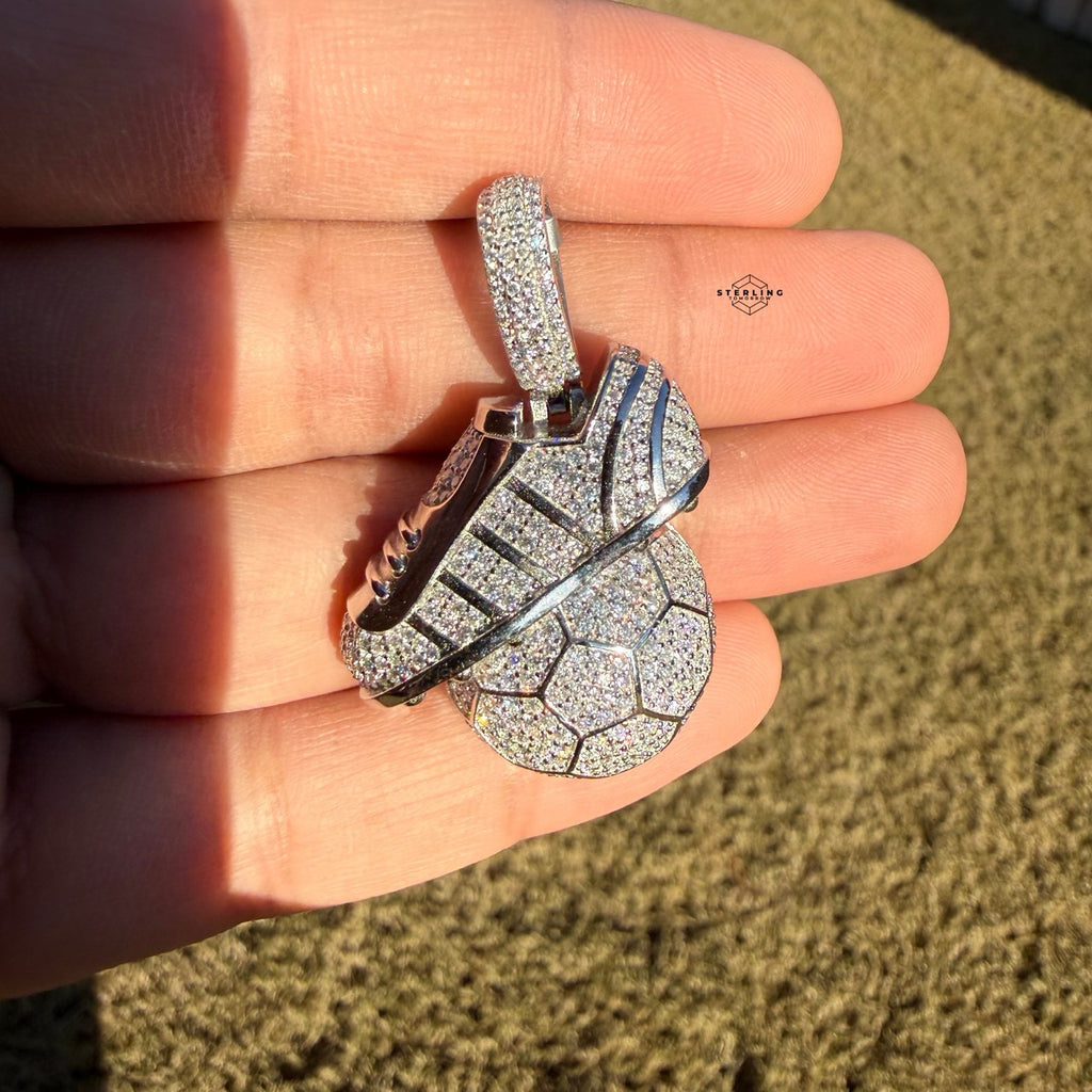 Moissanite Futbol Soccer Pendant