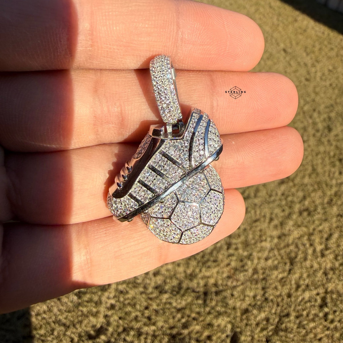 Moissanite Futbol Soccer Pendant