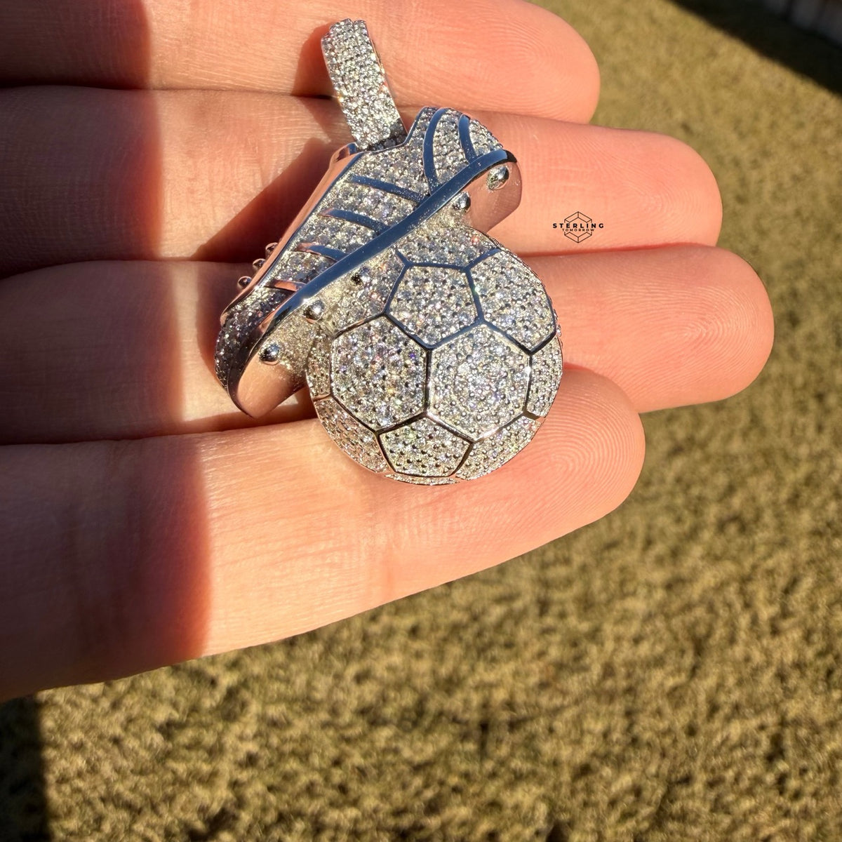 Moissanite Futbol Soccer Pendant