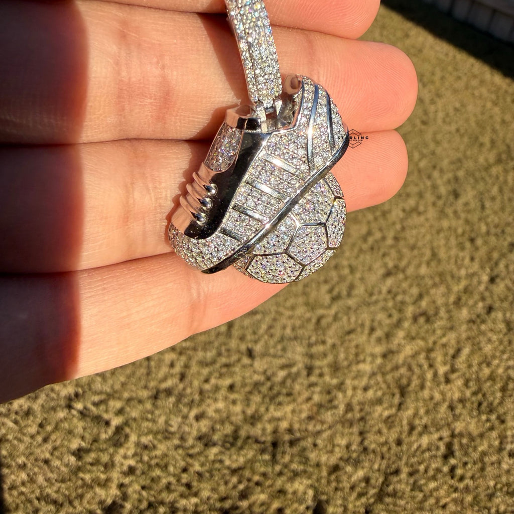Moissanite Futbol Soccer Pendant
