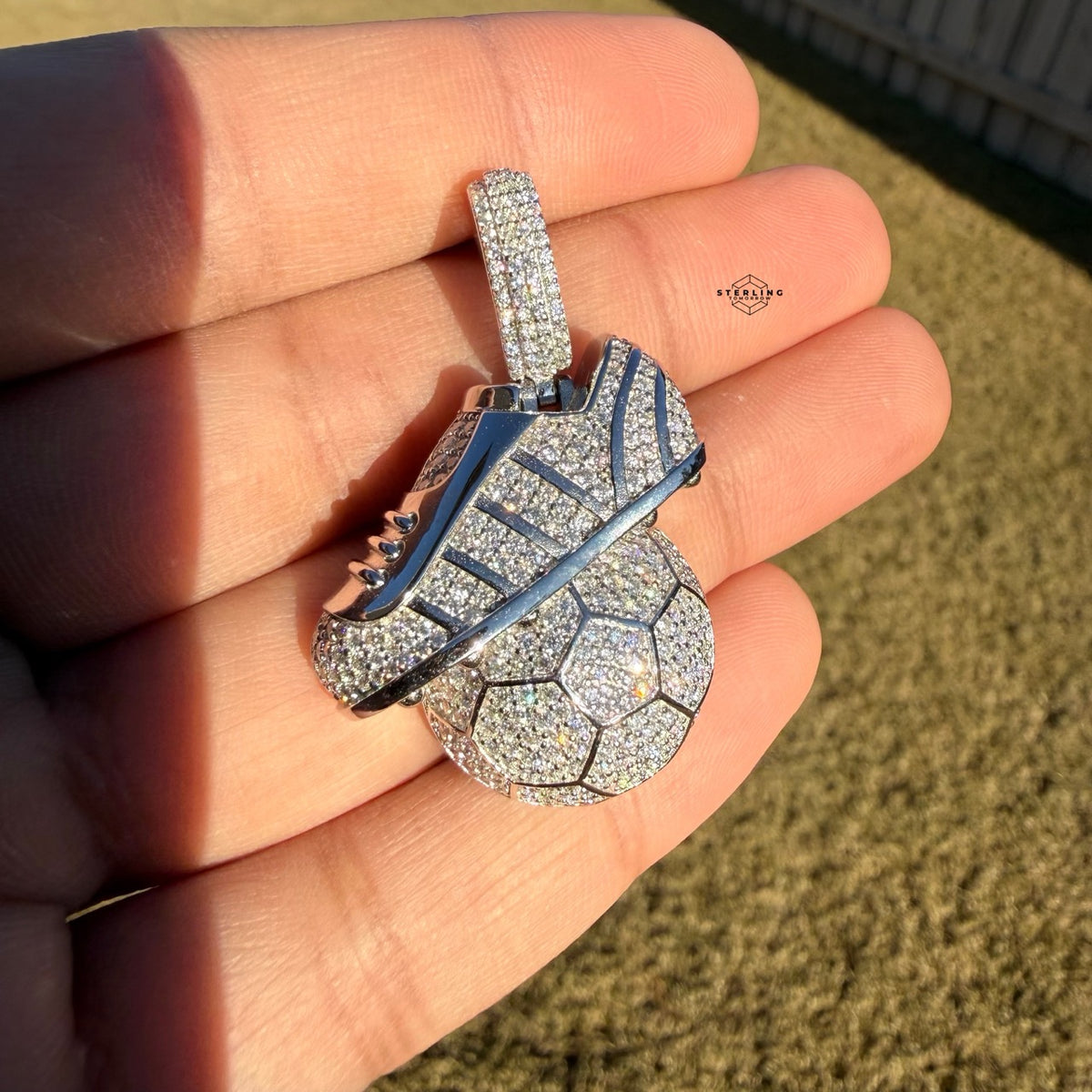 Moissanite Futbol Soccer Pendant