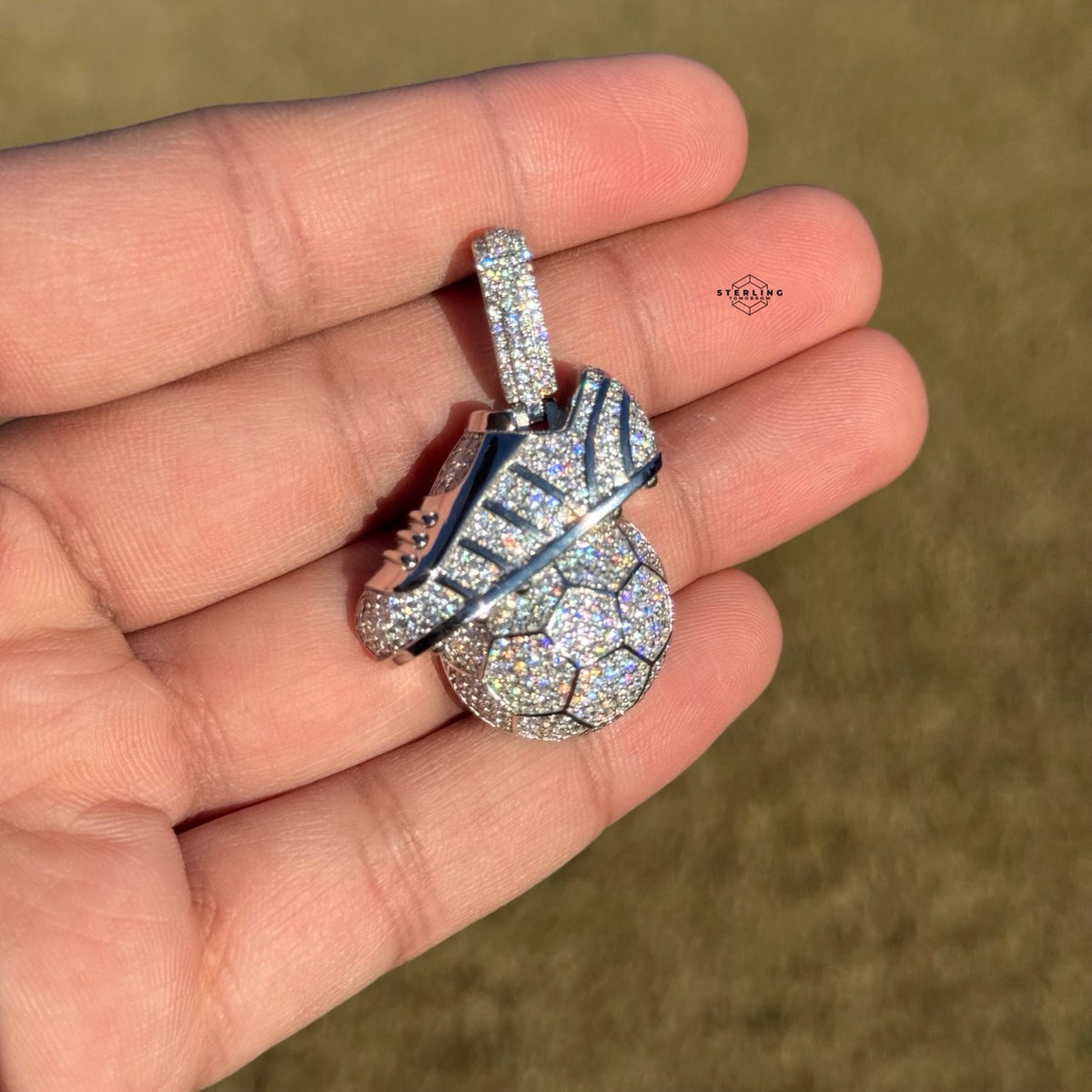 Moissanite Futbol Soccer Pendant