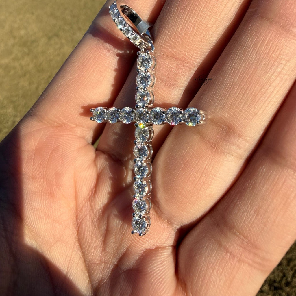 Moissanite Iced Cross Pendant