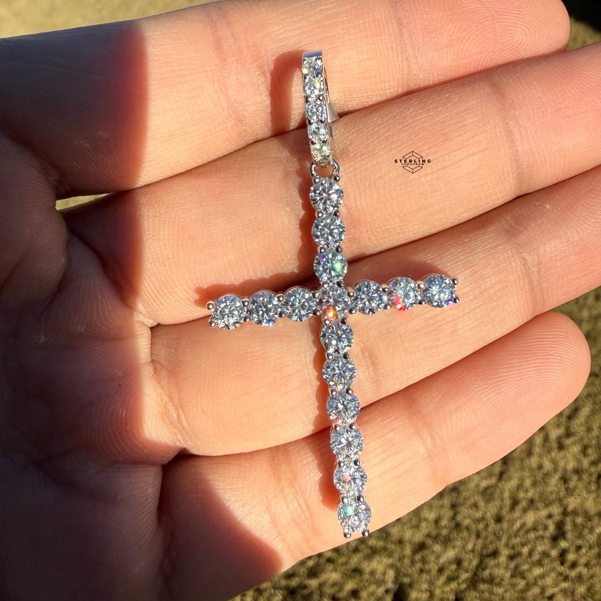 Moissanite Iced Cross Pendant