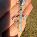 Moissanite Point Cross Pendant