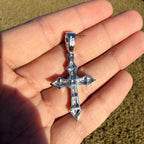 Moissanite Point Cross Pendant
