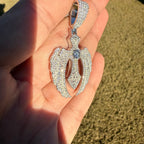 Moissanite Cross Wings Pendant