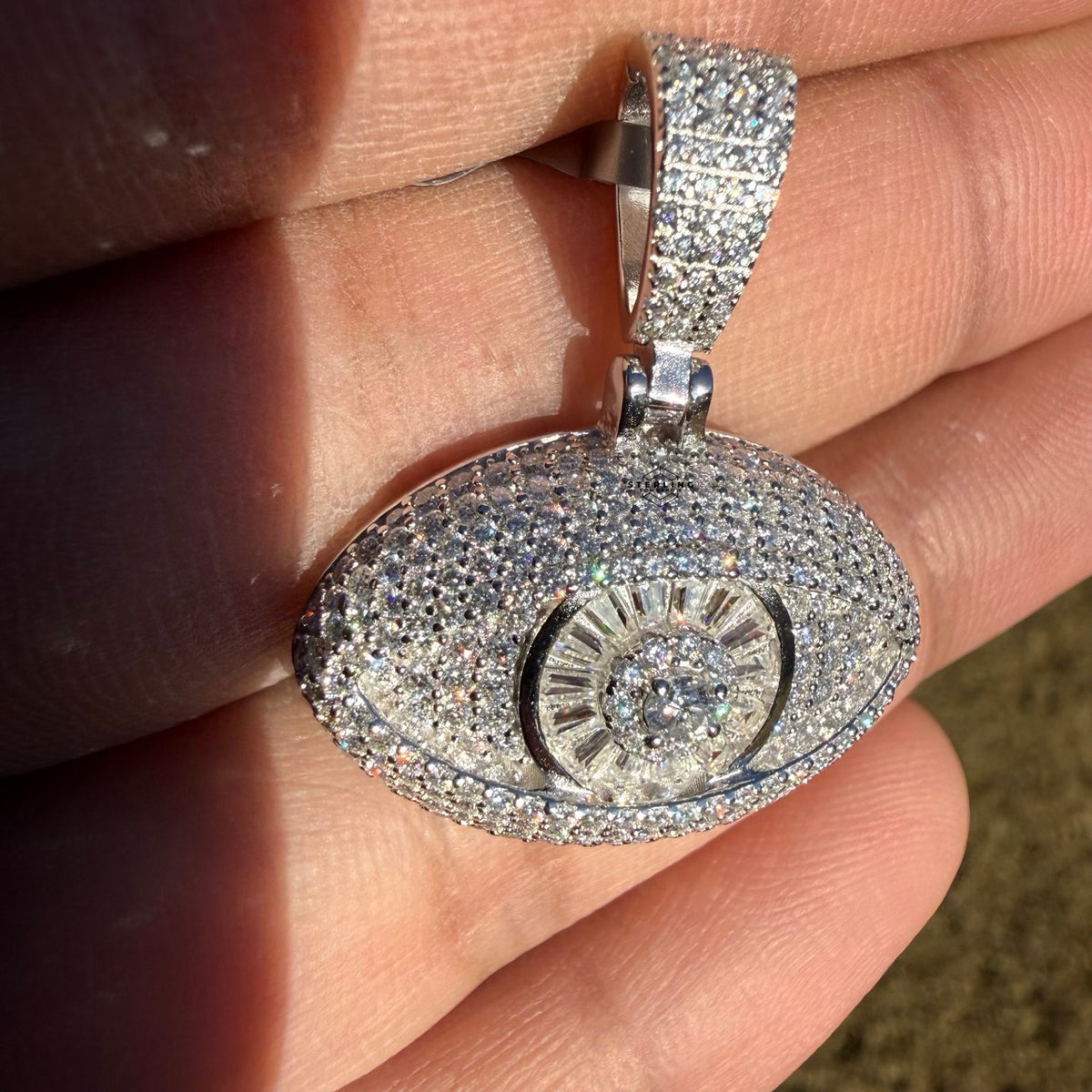 Moissanite Evil Eye Pendant