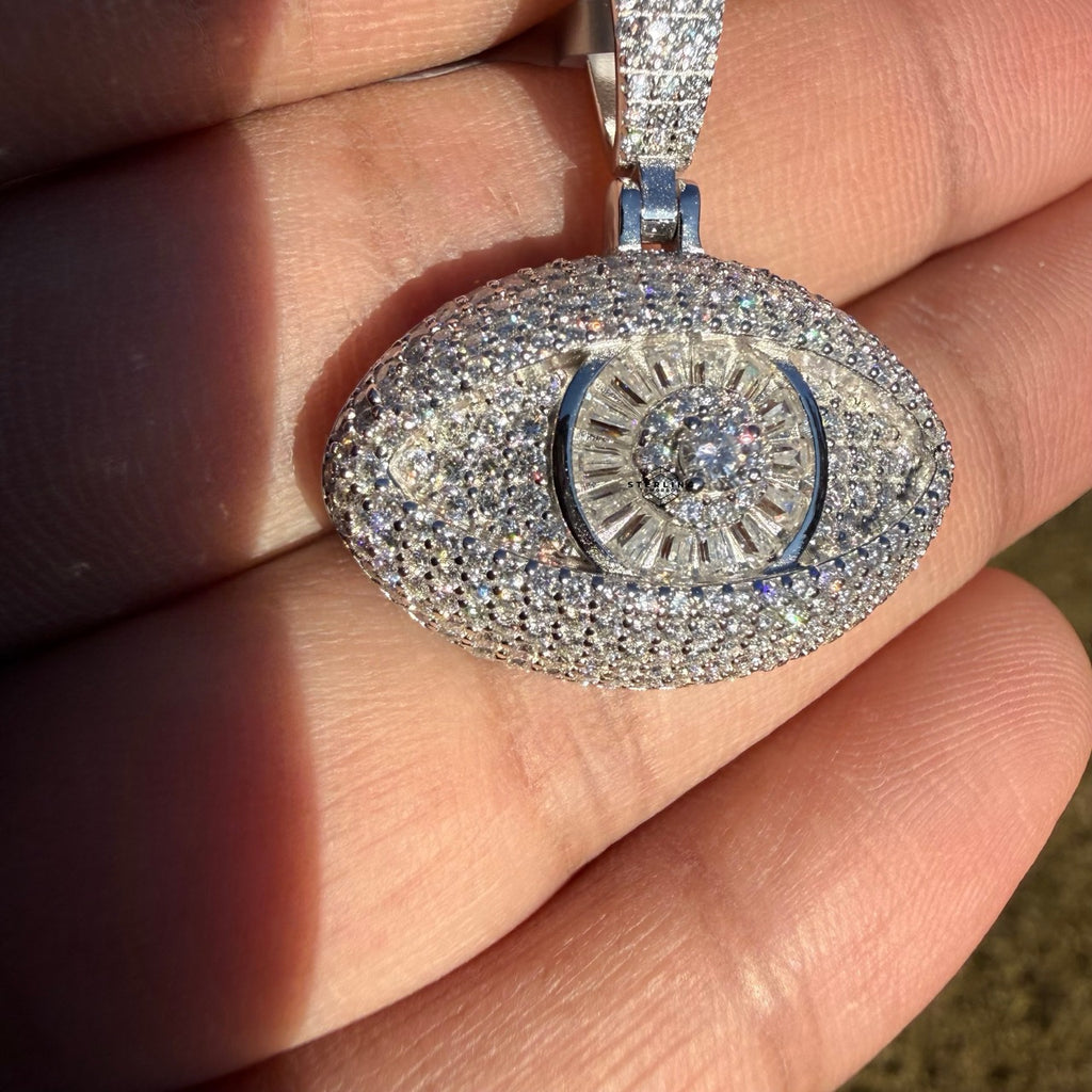 Moissanite Evil Eye Pendant