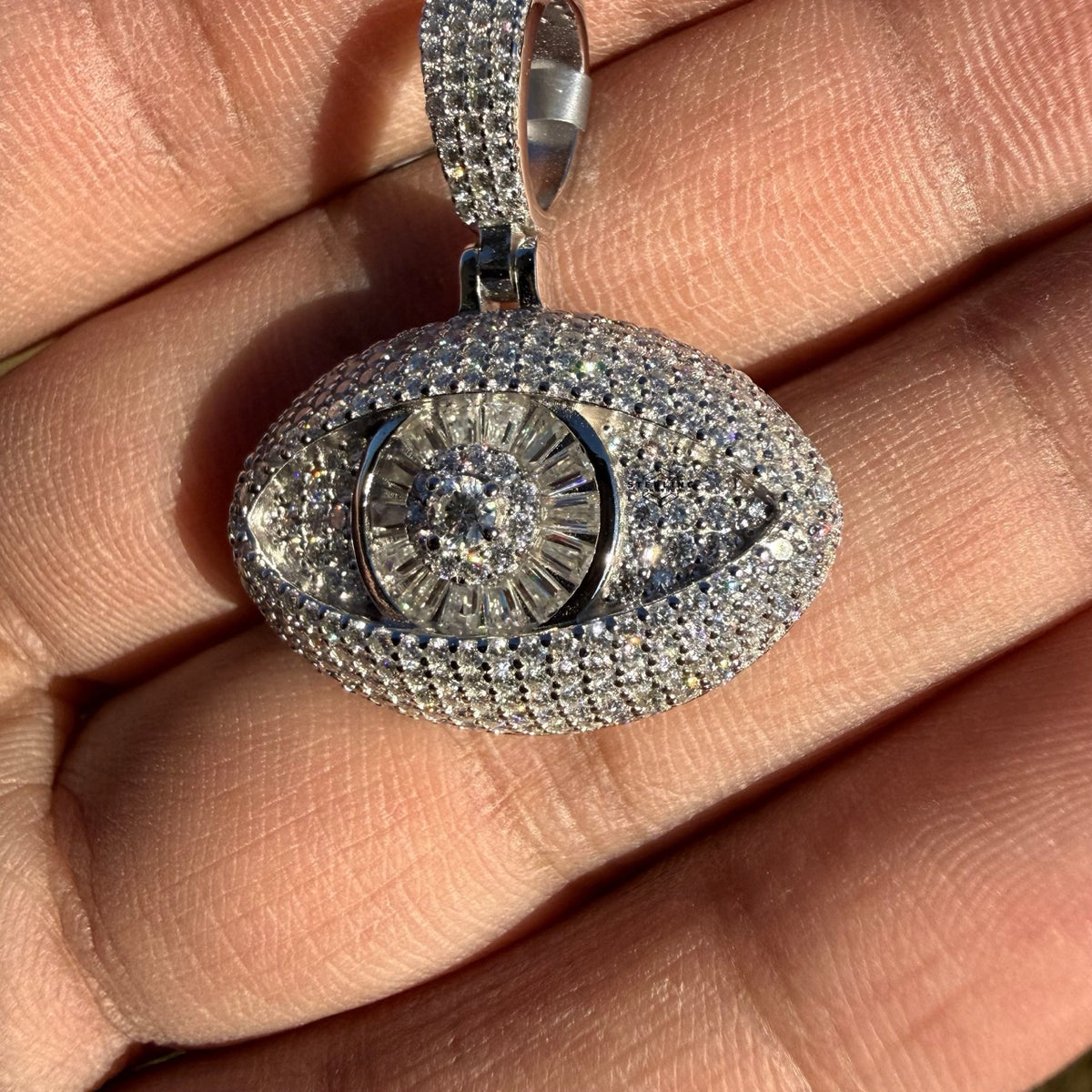 Moissanite Evil Eye Pendant