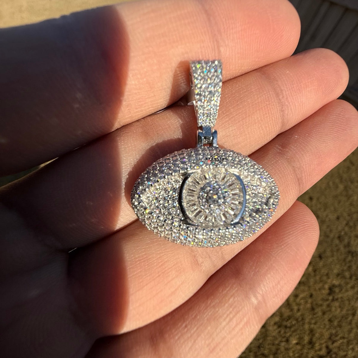 Moissanite Evil Eye Pendant