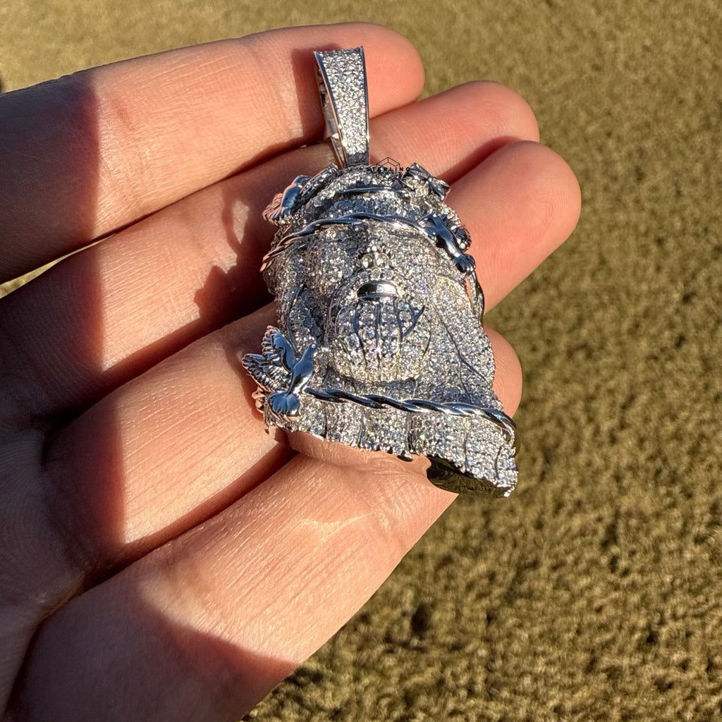 Moissanite Jesus Head Thorns Pendant