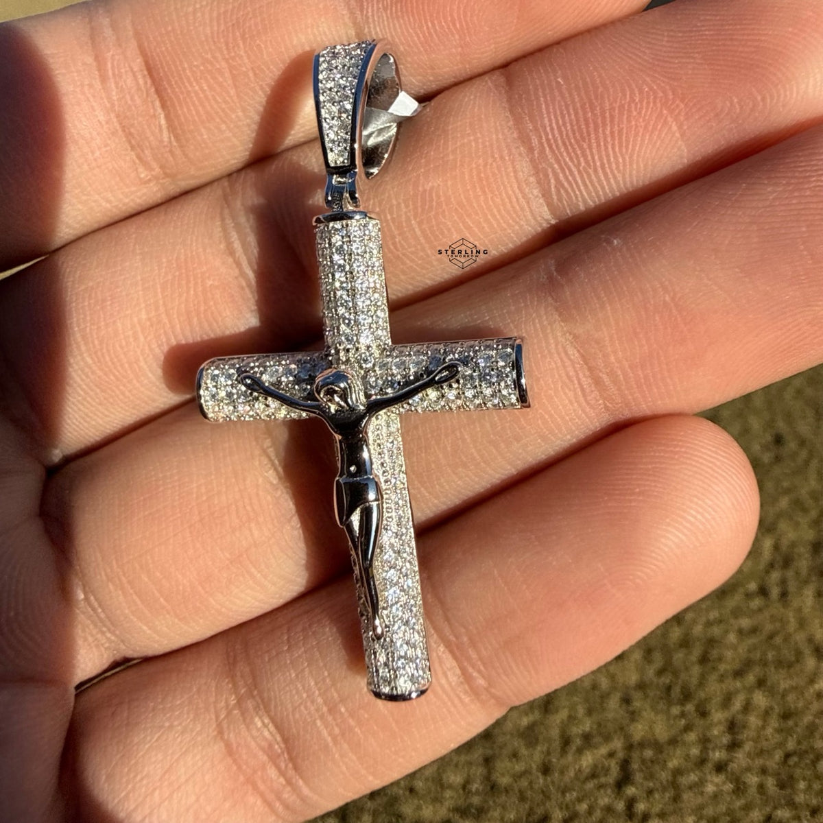 Moissanite Cross Crucifix Pendant